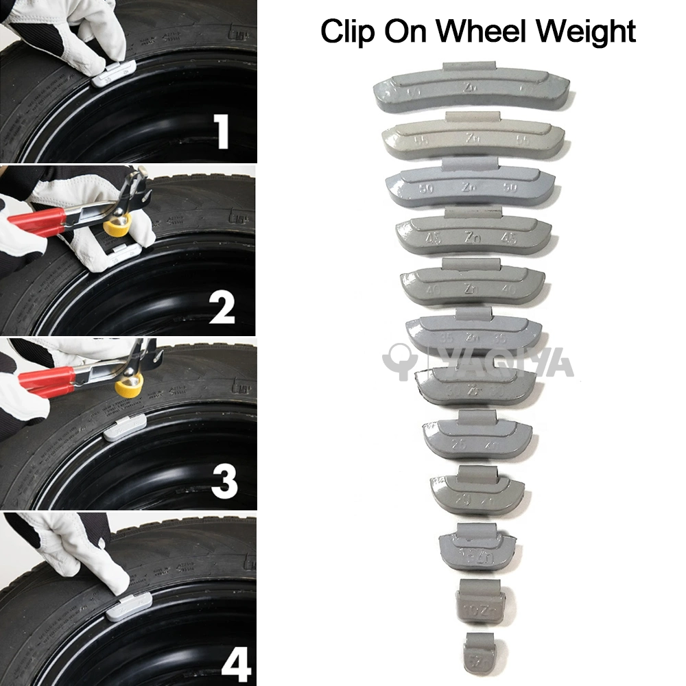 Lead Material 5g-60g Clip on Wheel Weights Steel for Balancing for Steel Rim